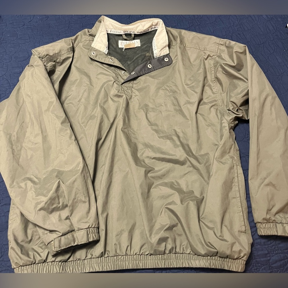Men’s vintage green pullover windbreaker by Tehāma. Size 2XL